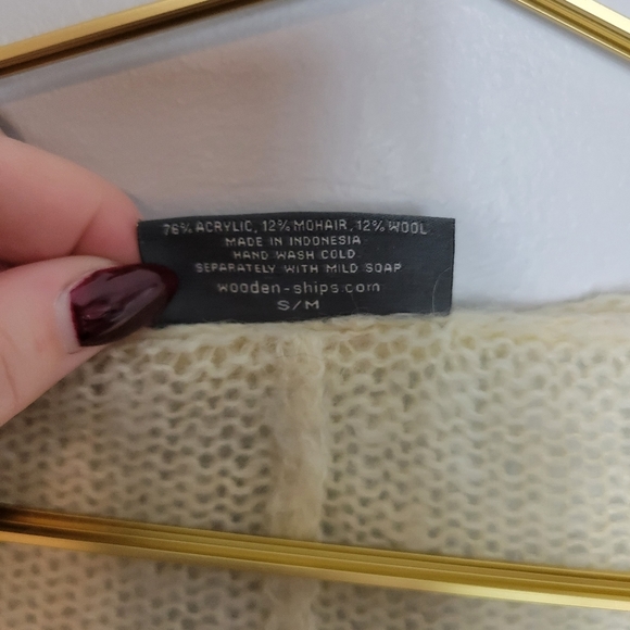 Medium Wooden Ships Cream Mohair Wool Loose Knit Sweater - Picture 2 of 5